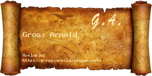Grosz Arnold névjegykártya
